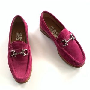 Ferragamo “Mason” Loafer  Sangria Suede sz 5.5.